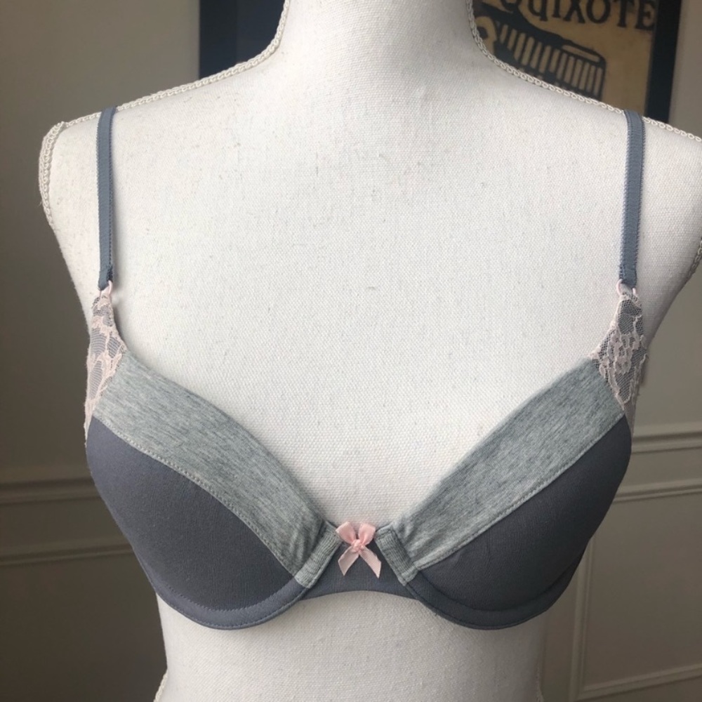 FREE Victoria Secret Demi gray bra lace pink 34B